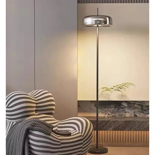 Lampadaire LED minimaliste en verre, lumière d’ambiance cosy pour salon et chambre - Luminous Place