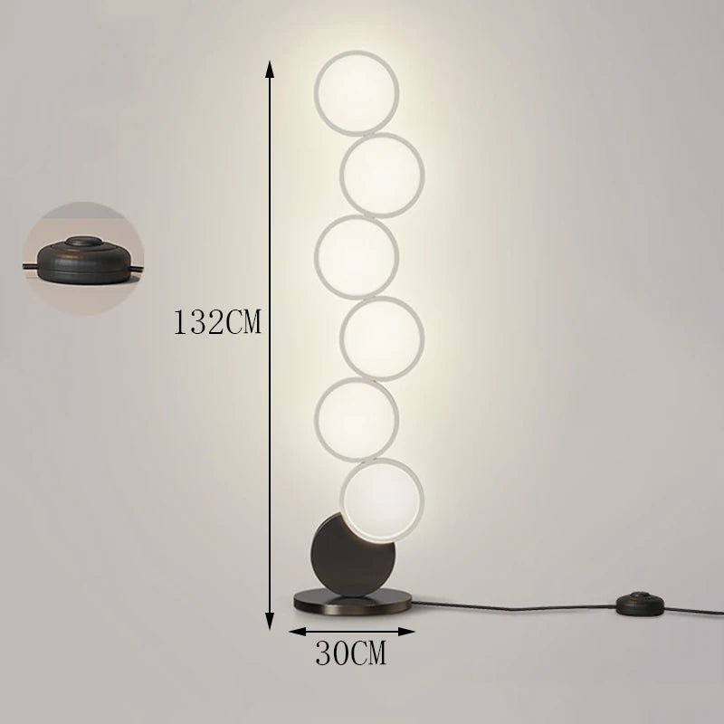 Lampadaire LED moderne minimaliste en métal avec télécommande et gradation, lumière chaude et froide - Luminous Place