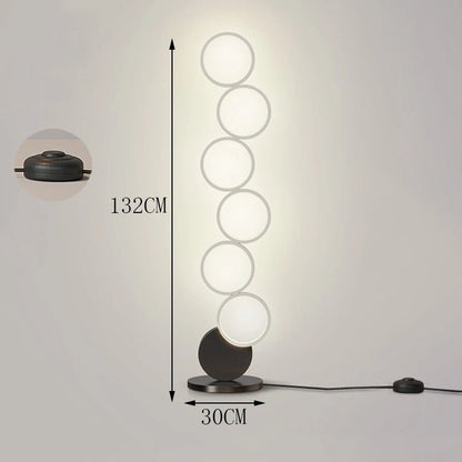 Lampadaire LED moderne minimaliste en métal avec télécommande et gradation, lumière chaude et froide - Luminous Place