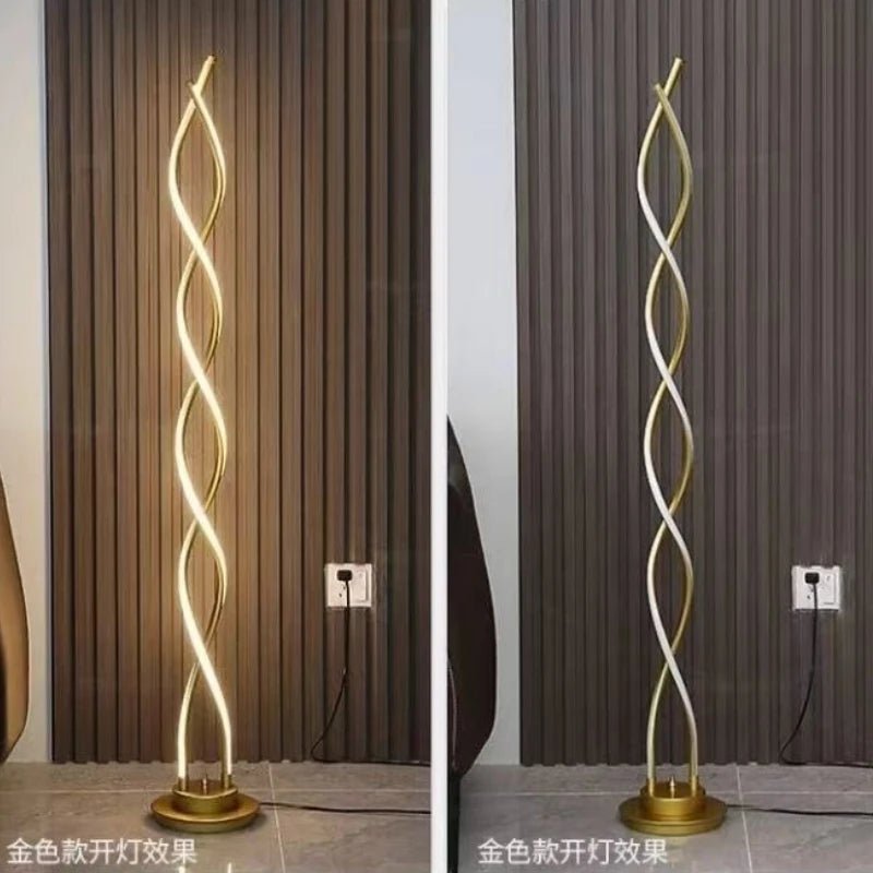 Lampadaire LED moderne minimaliste en spirale en aluminium pour salon et bureau - Luminous Place