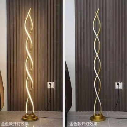 Lampadaire LED moderne minimaliste en spirale en aluminium pour salon et bureau - Luminous Place