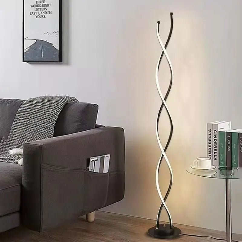 Lampadaire LED moderne minimaliste en spirale en aluminium pour salon et bureau - Luminous Place