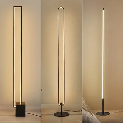 Lampadaire LED nordique noir à intensité variable avec interrupteur au pied, éclairage cosy pour salon et chambre - Luminous Place