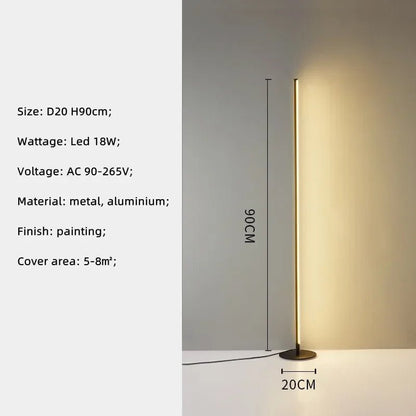 Lampadaire LED nordique noir à intensité variable avec interrupteur au pied, éclairage cosy pour salon et chambre - Luminous Place