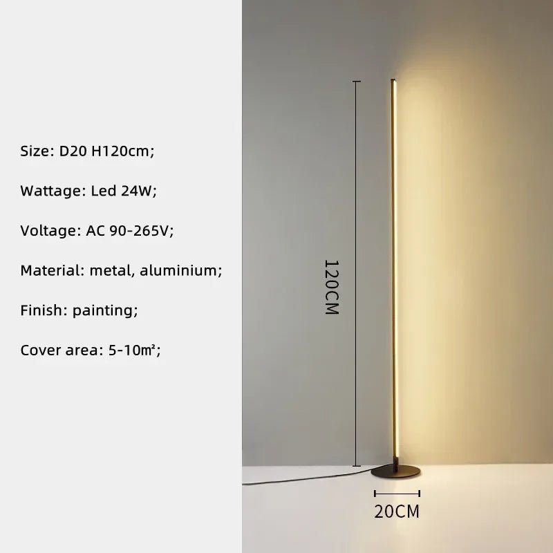 Lampadaire LED nordique noir à intensité variable avec interrupteur au pied, éclairage cosy pour salon et chambre - Luminous Place