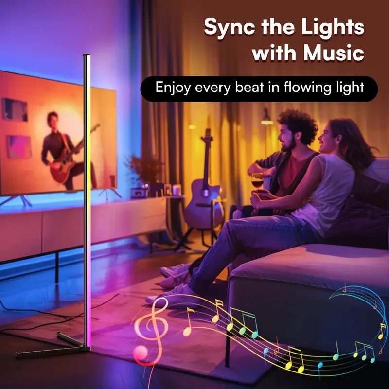 Lampadaire LED RGB moderne en aluminium avec synchronisation musicale et 16 millions de couleurs DIY - Luminous Place
