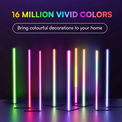 Lampadaire LED RGB moderne en aluminium avec synchronisation musicale et 16 millions de couleurs DIY - Luminous Place