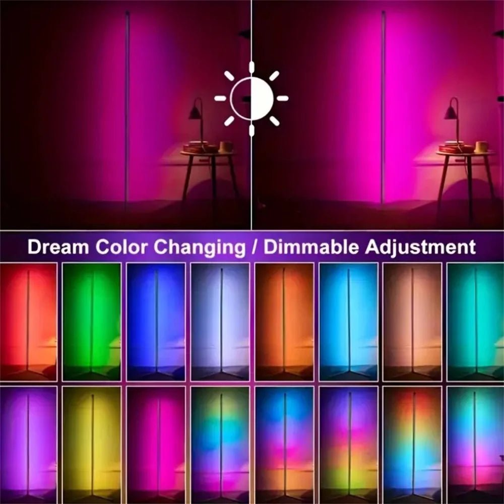 Lampadaire LED RGB moderne en aluminium avec synchronisation musicale et 16 millions de couleurs DIY - Luminous Place