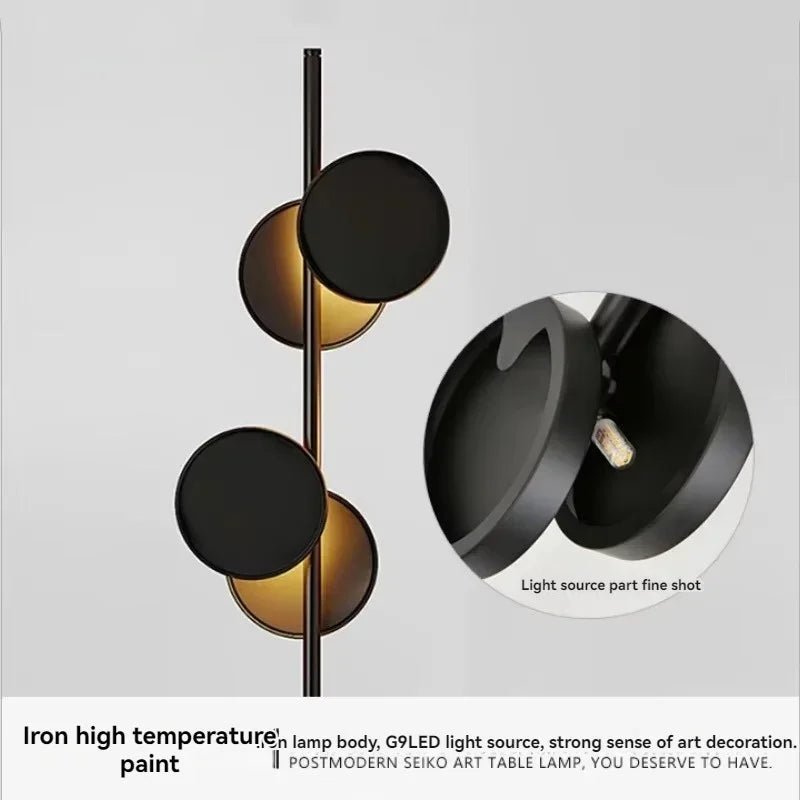 Lampadaire moderne en aluminium noir, lumière ambiante chaleureuse - Luminous Place