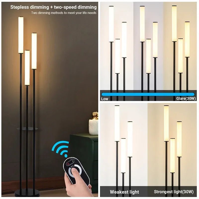 Lampadaire moderne minimaliste à trois têtes LED réglables pour salon intérieur - Luminous Place