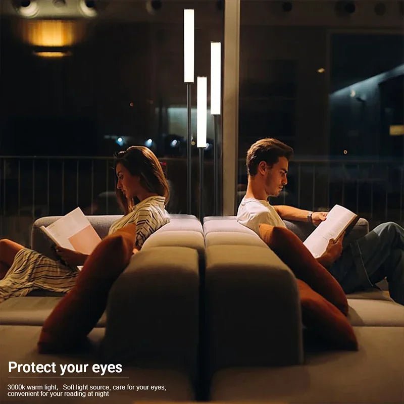 Lampadaire moderne minimaliste à trois têtes LED réglables pour salon intérieur - Luminous Place