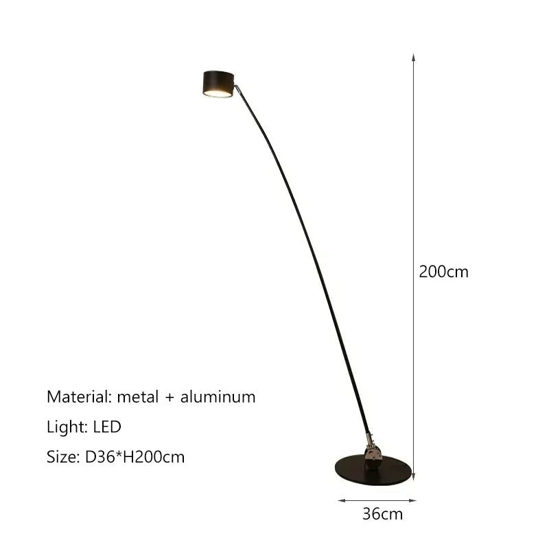 Lampadaire moderne minimaliste SANDYHA en métal avec lumière LED design pêche - Luminous Place