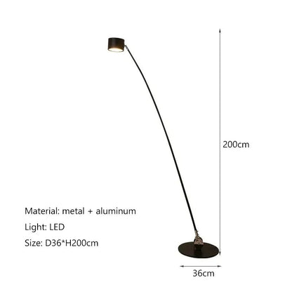 Lampadaire moderne minimaliste SANDYHA en métal avec lumière LED design pêche - Luminous Place