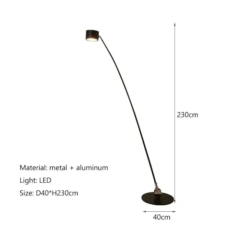 Lampadaire moderne minimaliste SANDYHA en métal avec lumière LED design pêche - Luminous Place