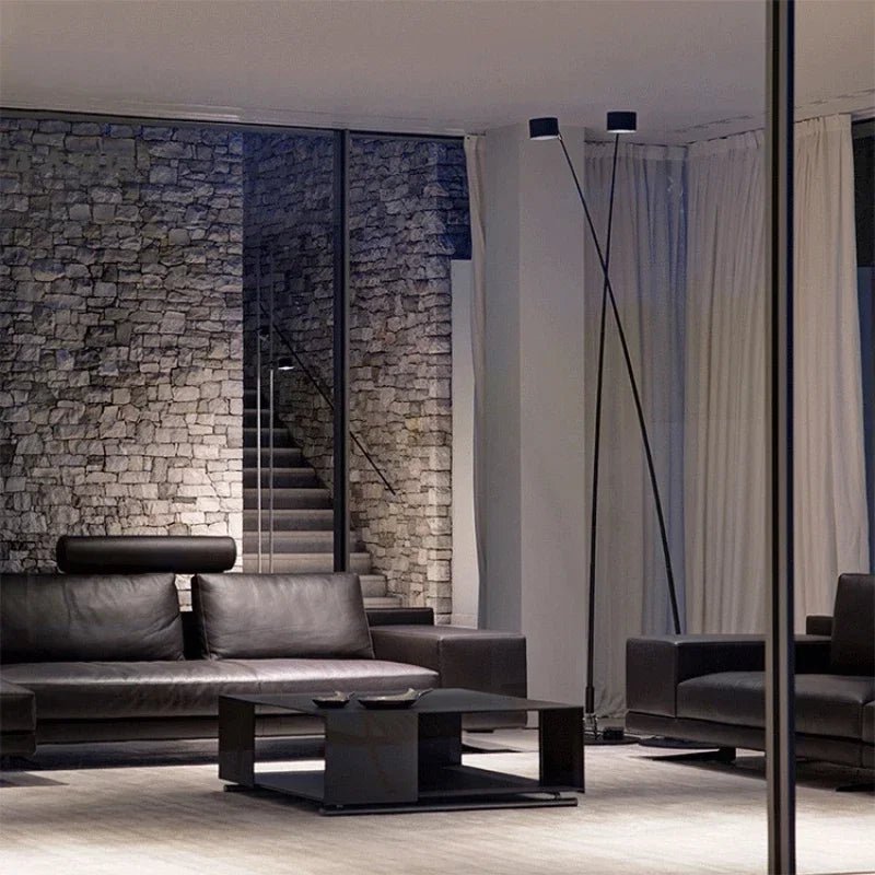 Lampadaire moderne minimaliste SANDYHA en métal avec lumière LED design pêche - Luminous Place