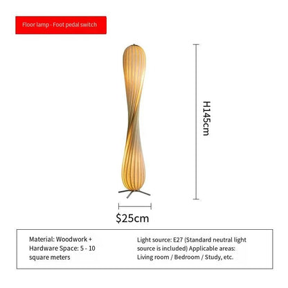 Lampadaire nordique en bois design créatif pour salon et chambre - Luminous Place