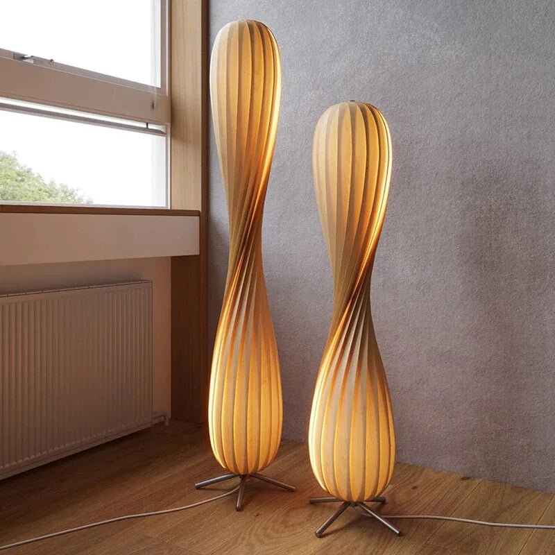 Lampadaire nordique en bois design créatif pour salon et chambre - Luminous Place