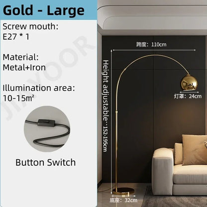 Lampadaire nordique luxe réglable LED pour salon et chambre - Luminous Place