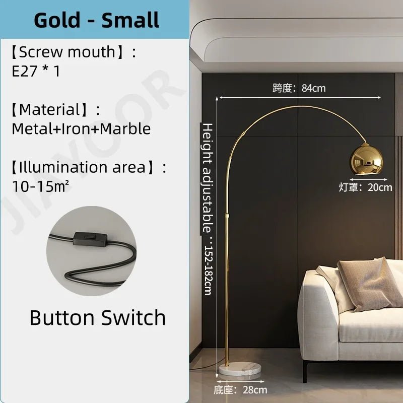 Lampadaire nordique luxe réglable LED pour salon et chambre - Luminous Place