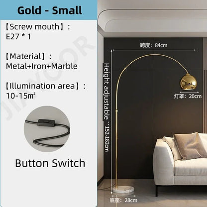 Lampadaire nordique luxe réglable LED pour salon et chambre - Luminous Place