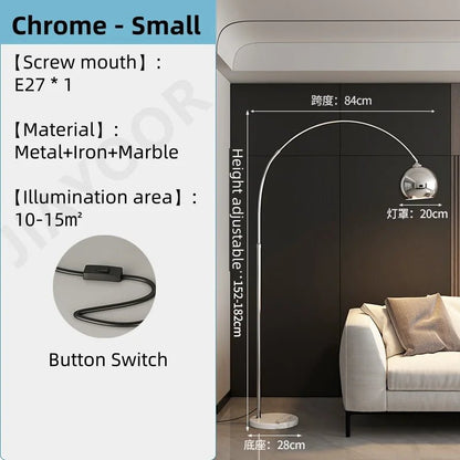 Lampadaire nordique luxe réglable LED pour salon et chambre - Luminous Place