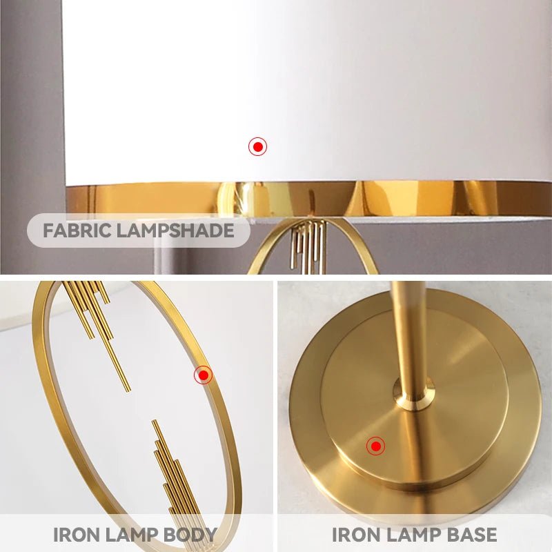 Lampadaire post - moderne nordique en métal et tissu pour salon et chambre - Luminous Place