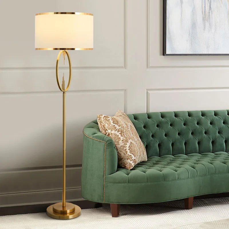 Lampadaire post - moderne nordique en métal et tissu pour salon et chambre - Luminous Place