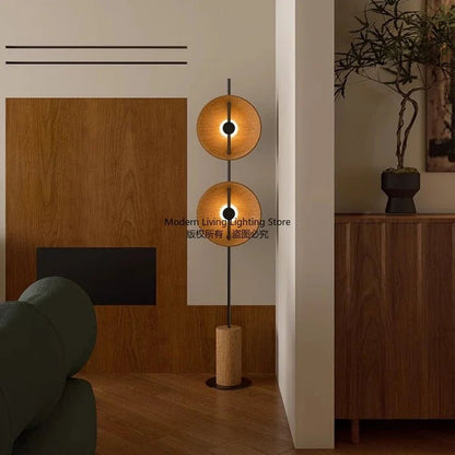 Lampadaire rétro japonais en bois massif Wabi - sabi, design naturel pour salon et chambre - Luminous Place