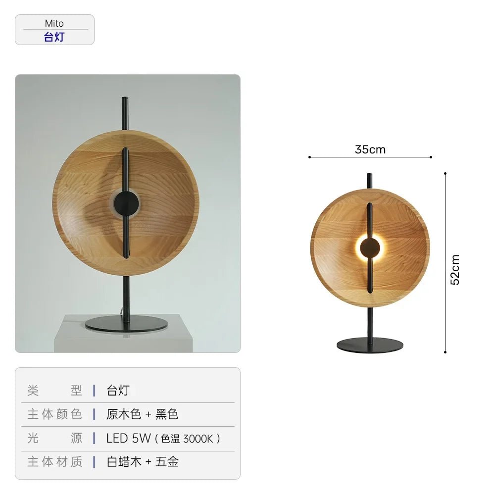 Lampadaire rétro japonais en bois massif Wabi - sabi, design naturel pour salon et chambre - Luminous Place