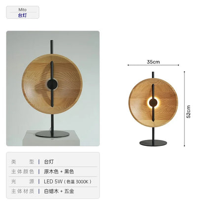 Lampadaire rétro japonais en bois massif Wabi - sabi, design naturel pour salon et chambre - Luminous Place