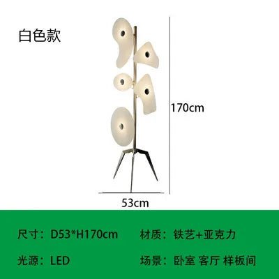 Lampadaire scandinave design LED en fer forgé et acrylique, lumière d’ambiance - Luminous Place