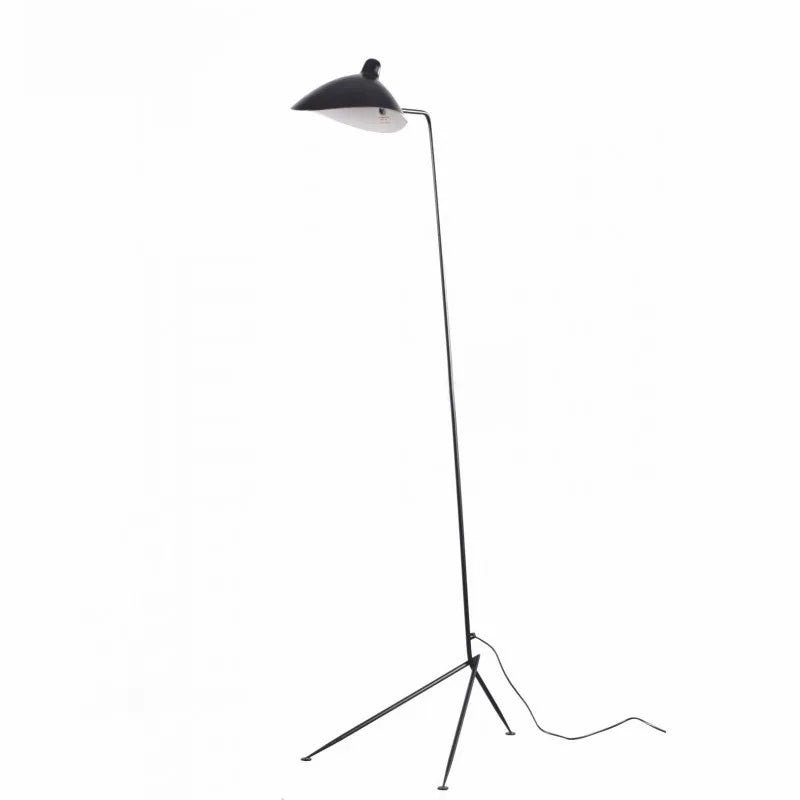 Lampadaire Serge Mouille 3 bras noir trépied réglable style Loft - Luminous Place