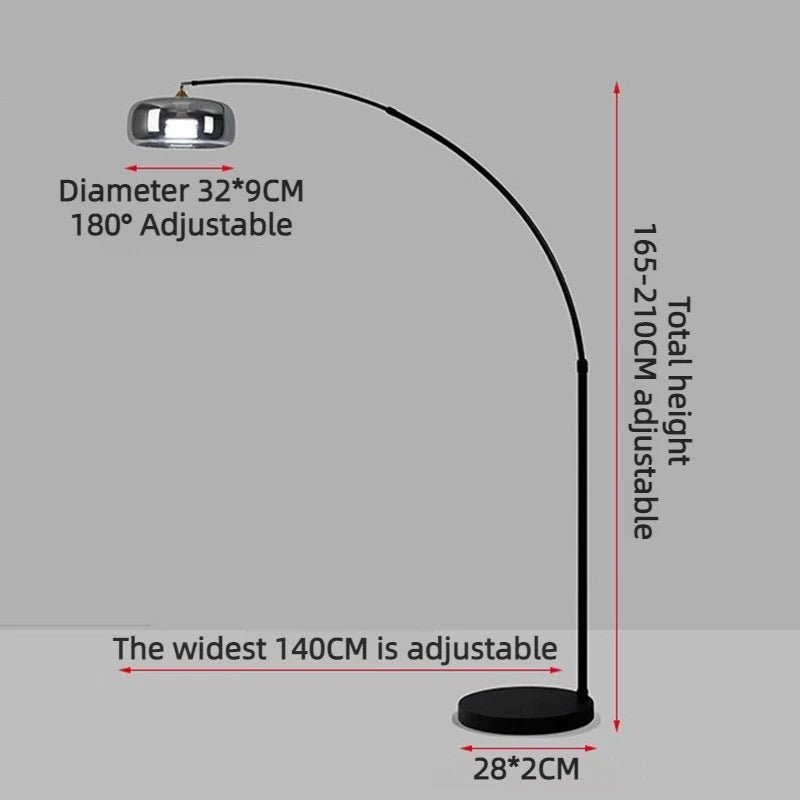 Lampadaire vertical en fer avec lumière LED tricolore pour salon et chambre - Luminous Place