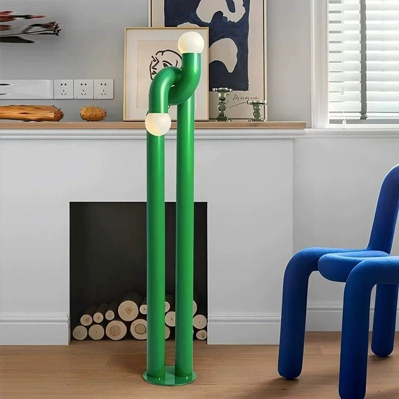 Lampadaire vintage en métal et verre pour salon, ambiance cosy - Luminous Place