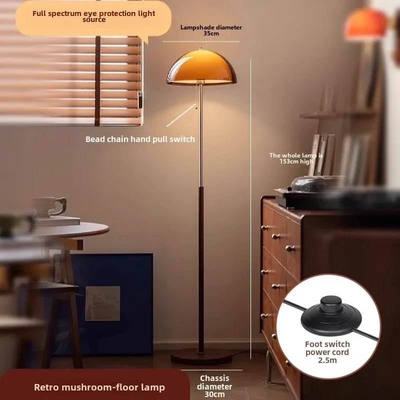 Lampadaire vintage style américain en métal et acrylique, lumière d’ambiance coucher de soleil - Luminous Place