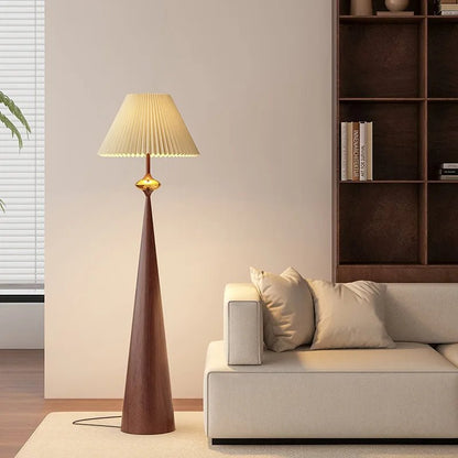 Lampadaire Zen Wabi Sabi en fer et tissu, design minimaliste japonais et chinois, lumière LED dimmable pour ambiance cosy - Luminous Place