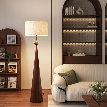 Lampadaire Zen Wabi Sabi en fer et tissu, design minimaliste japonais et chinois, lumière LED dimmable pour ambiance cosy - Luminous Place