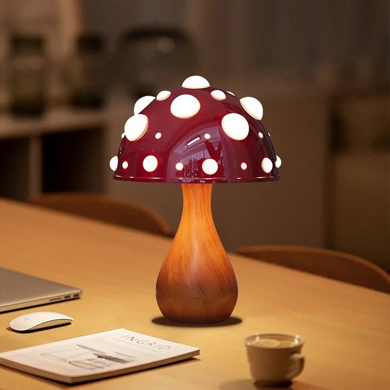 Lampe de table champignon Amanita biomimétique LED tricolore USB/secteur - Luminous Place