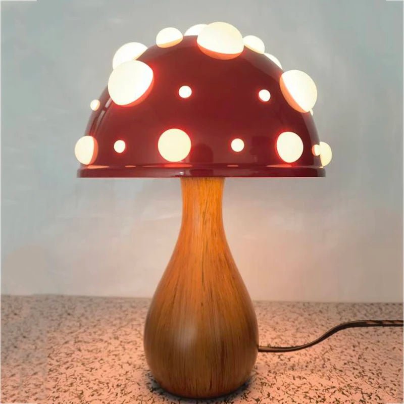 Lampe de table champignon Amanita biomimétique LED tricolore USB/secteur - Luminous Place