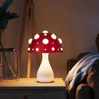 Lampe de table champignon Amanita biomimétique LED tricolore USB/secteur - Luminous Place