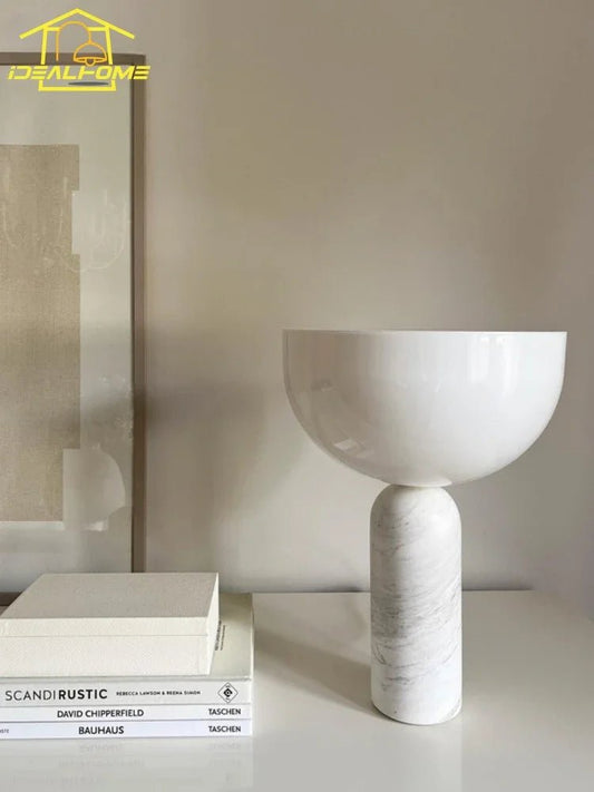 Lampe de table champignon design danois LED marbre minimaliste moderne - Luminous Place