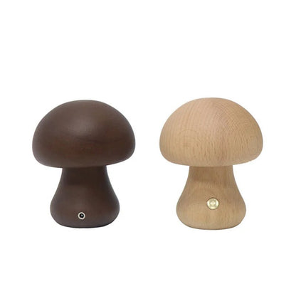 Lampe de table champignon LED tactile en bois, lumière douce pour chambre d’enfant - Luminous Place