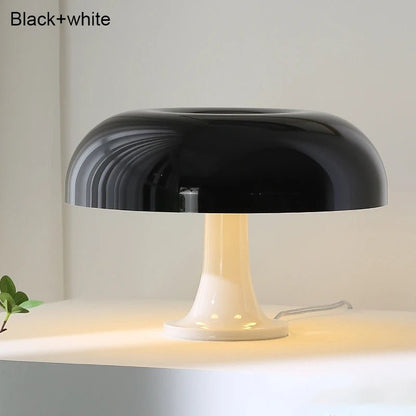 Lampe de table champignon noire minimaliste LED avec base E14, éclairage cosy pour salon et bureau - Luminous Place