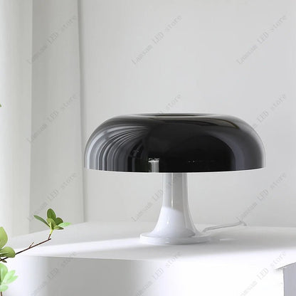 Lampe de table champignon noire minimaliste LED avec base E14, éclairage cosy pour salon et bureau - Luminous Place