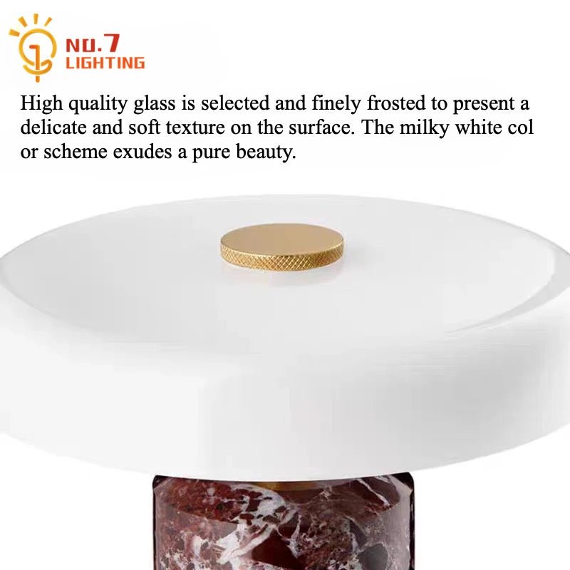 Lampe de table danoise en marbre avec éclairage LED tactile, ambiance cosy - Luminous Place