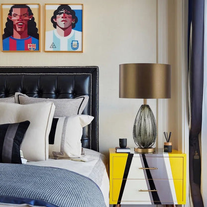 Lampe de table de lecture design luxe en verre, éclairage intérieur élégant - Luminous Place