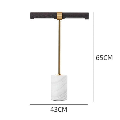 Lampe de table design luxe en cuir et marbre, éclairage intérieur chaleureux - Luminous Place