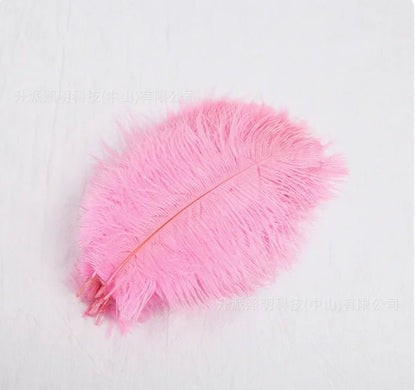 Lampe de table en plumes d'autruche, design nordique moderne, lumière chaude, rose et blanc - Luminous Place