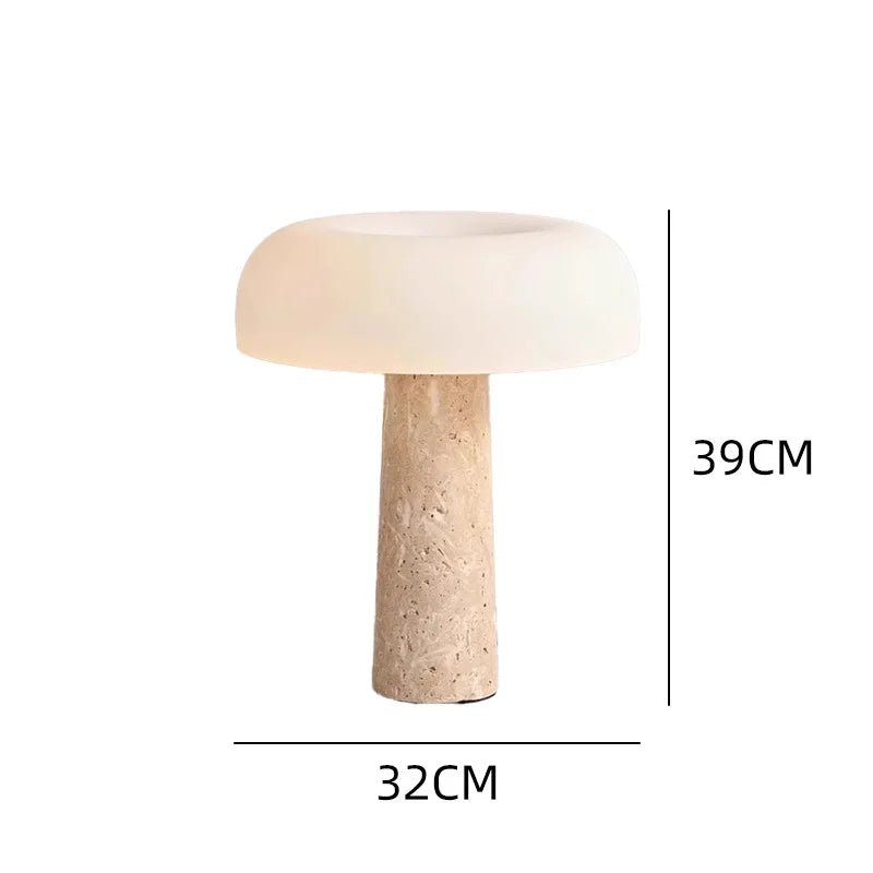Lampe de table en travertin moderne, design champignon, lumière d’ambiance - Luminous Place