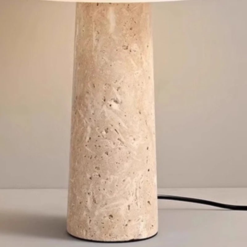 Lampe de table en travertin moderne, design champignon, lumière d’ambiance - Luminous Place